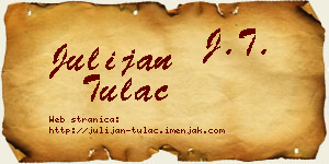 Julijan Tulać vizit kartica